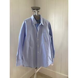 Lands’ End Blue Men’s Buttondown Shirt, Size 16.5/32